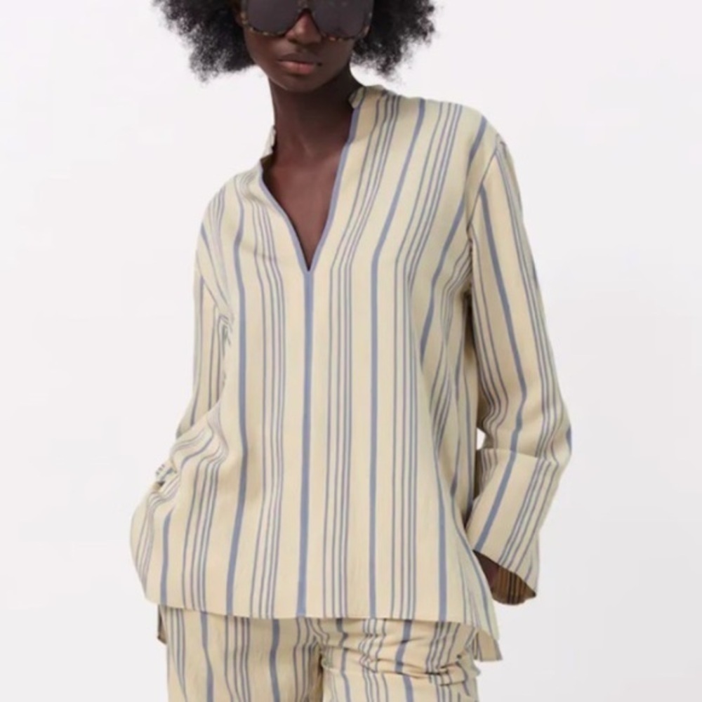 Zara Striped Flowing Blouse size M, NWOT